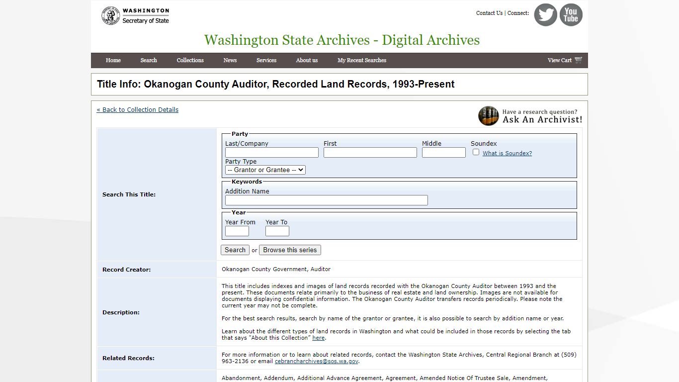 Title Info: Okanogan County Auditor, Recorded Land Records ...