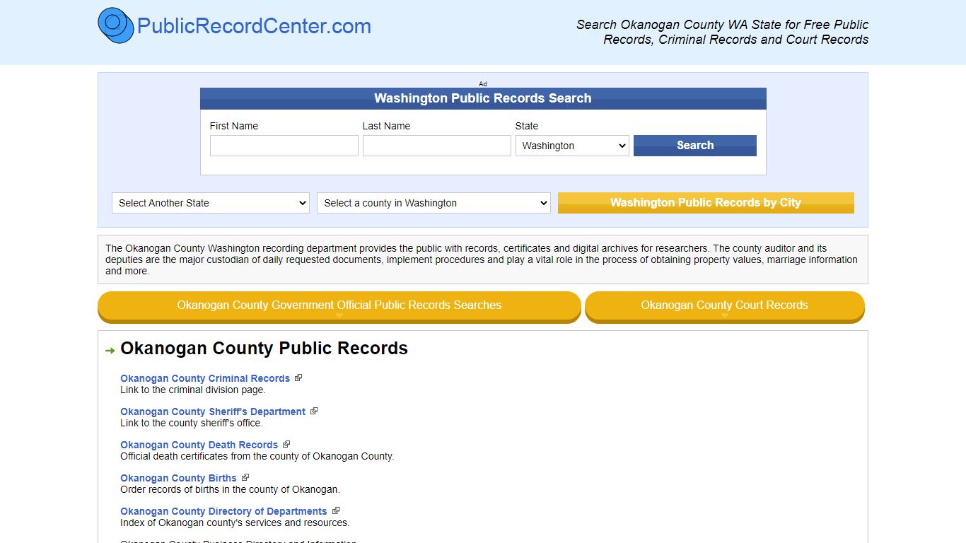 Okanogan County Washington Free Public Records - Court ...