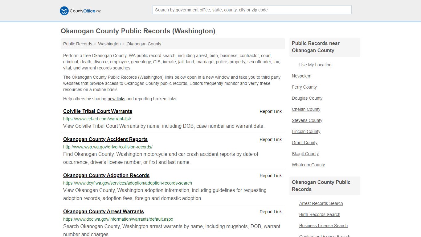 Public Records - Okanogan County, WA (Business, Criminal ...